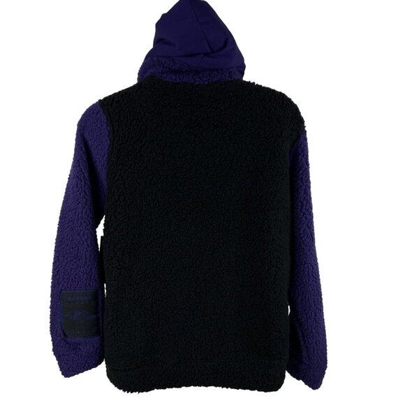 NFL Team Apparel NWT Baltimore Ravens L Sherpa Fleece Sweatshirt Black Full Zip - Picture 4 of 16